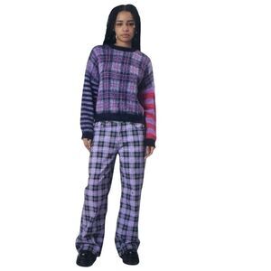 The Ragged Priest Lodger Multicolor Plaid Striped Jumper Sweater Size S